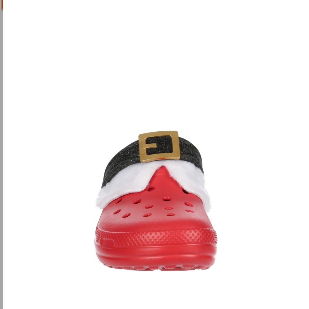 CROCS Christmas Red Slippers with Black Buckle Woman’s 6 Mens 4 NWT - Picture 3 of 5